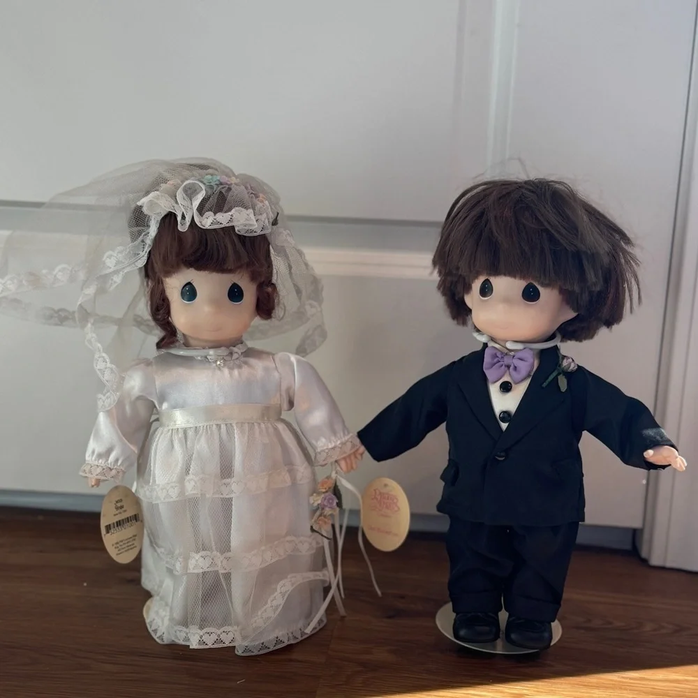 Vintage Precious‎ Moments Bride & Groom Dolls Pair Jessi & Jonny 90s Dolls